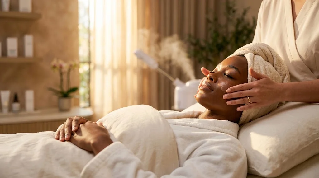 A Skin Club member during her monthly treatment at iNALA SkinLab
