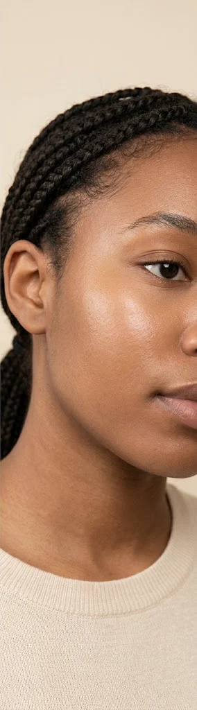 The same client's skin after a course of acne treatment
