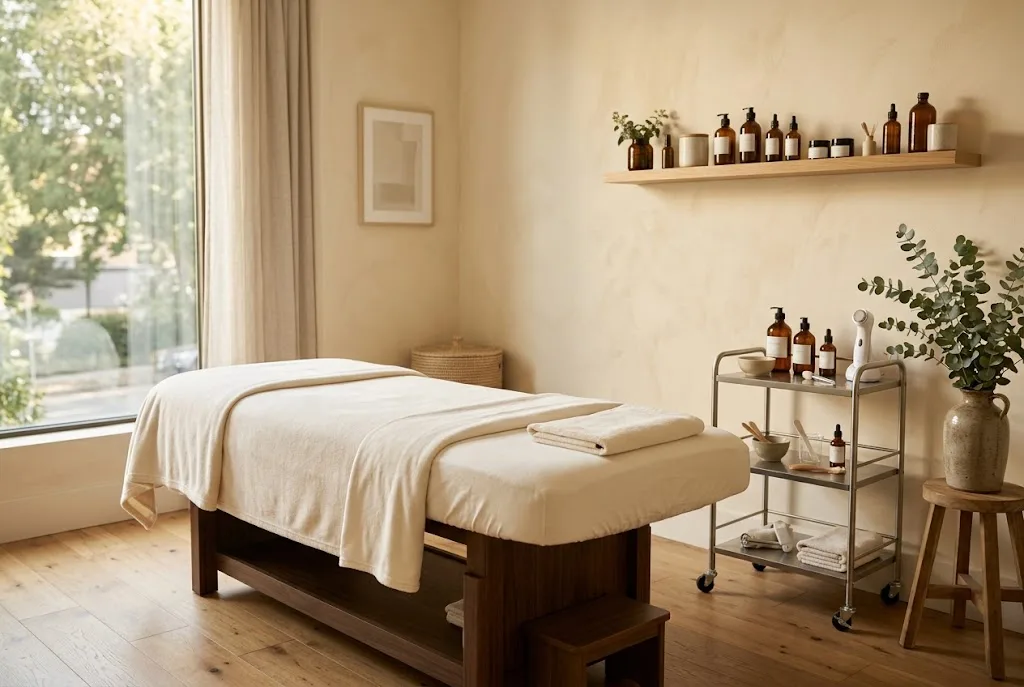 The treatment room at iNALA SkinLab in Ezulwini